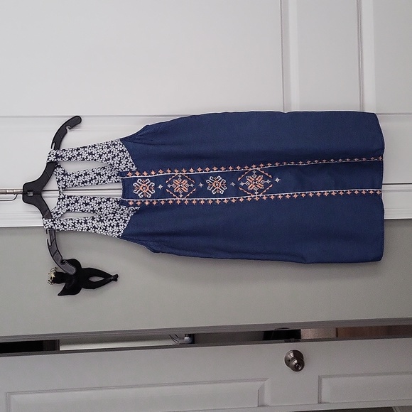 LAST CHANCE - Flying Tomato - Blue/Multi Embroidered Dress - S - Picture 1 of 9